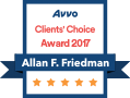 Avvo Client's Choice Award 2017 - Allan F. Friedman